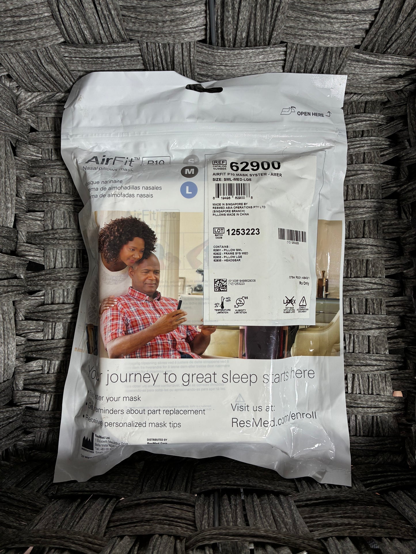 RESMED AIRFIT P10 MASK SYSTEM 62900 KIT