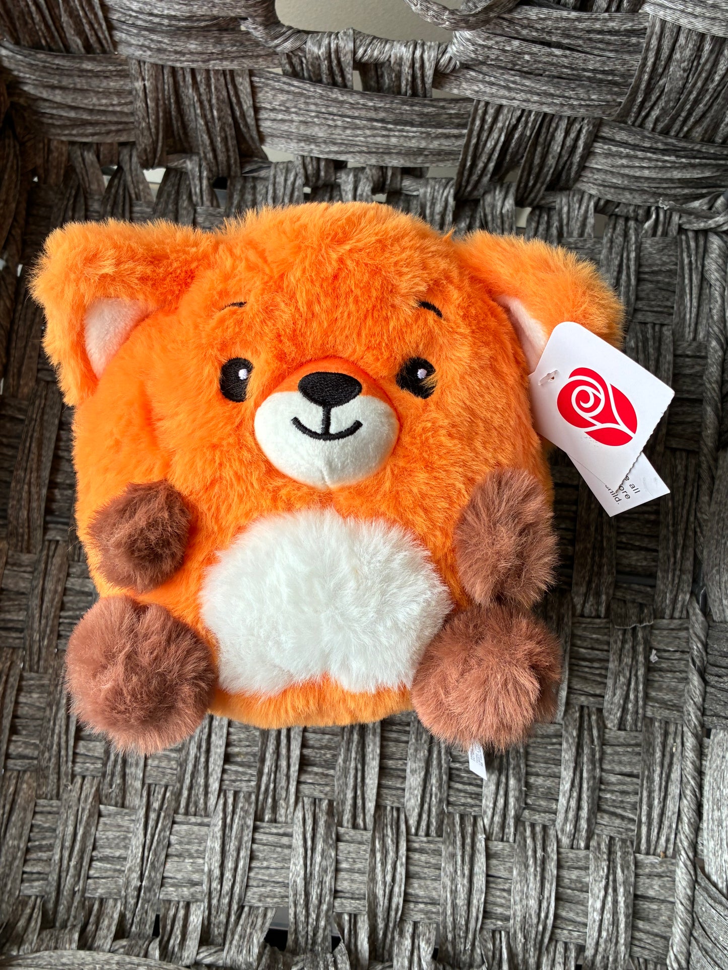 AMERICAN GREETINGS SOFT PLUSH ORANGE AND BROWN BABY FOX WITH ZIPPER POUCH GIFT