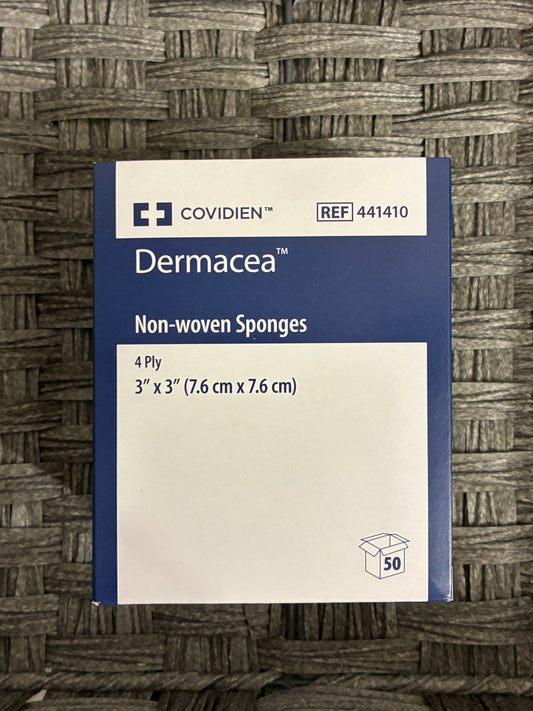 COVIDIEN DERMACEA NON-WOVEN SPONGES 4 PLY 3"x3" 25PK OF 2CT