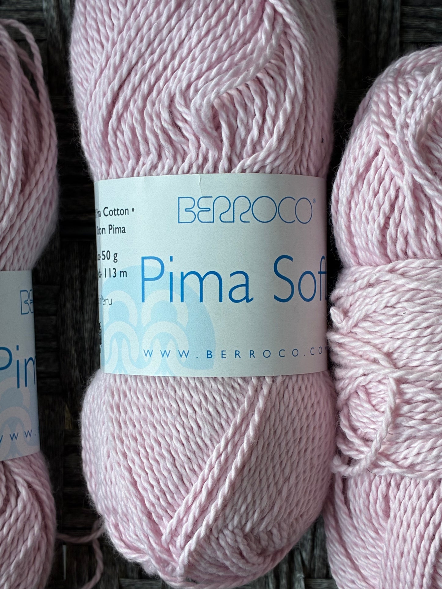 4 PACK BRROCO PIMA SOFT LIGHT 3 124 YDS COLOR PINK 4610 MADE IN PERU SOFT COTTON