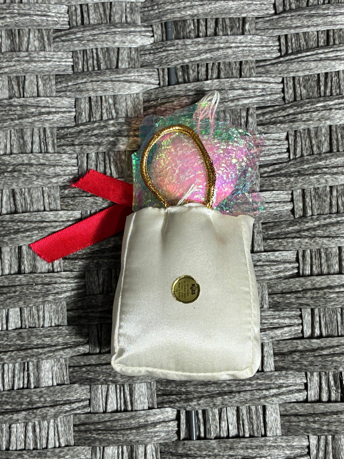 VINTAGE FANCY FEAST 1990 RUSS CAT IN BAG ORNAMENT