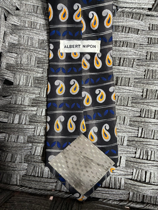 ALBERT NIPON MENS NECKTIE 100% SILK MADE IN USA - PRE OWNED