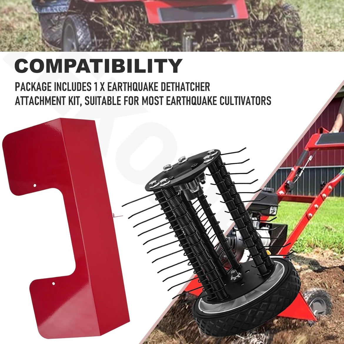 DK43 DETHATCHER ATTACHMENT KIT COMPATIBLE WITH EARTHQUAKE CULTIVATORS - OPEN BOX