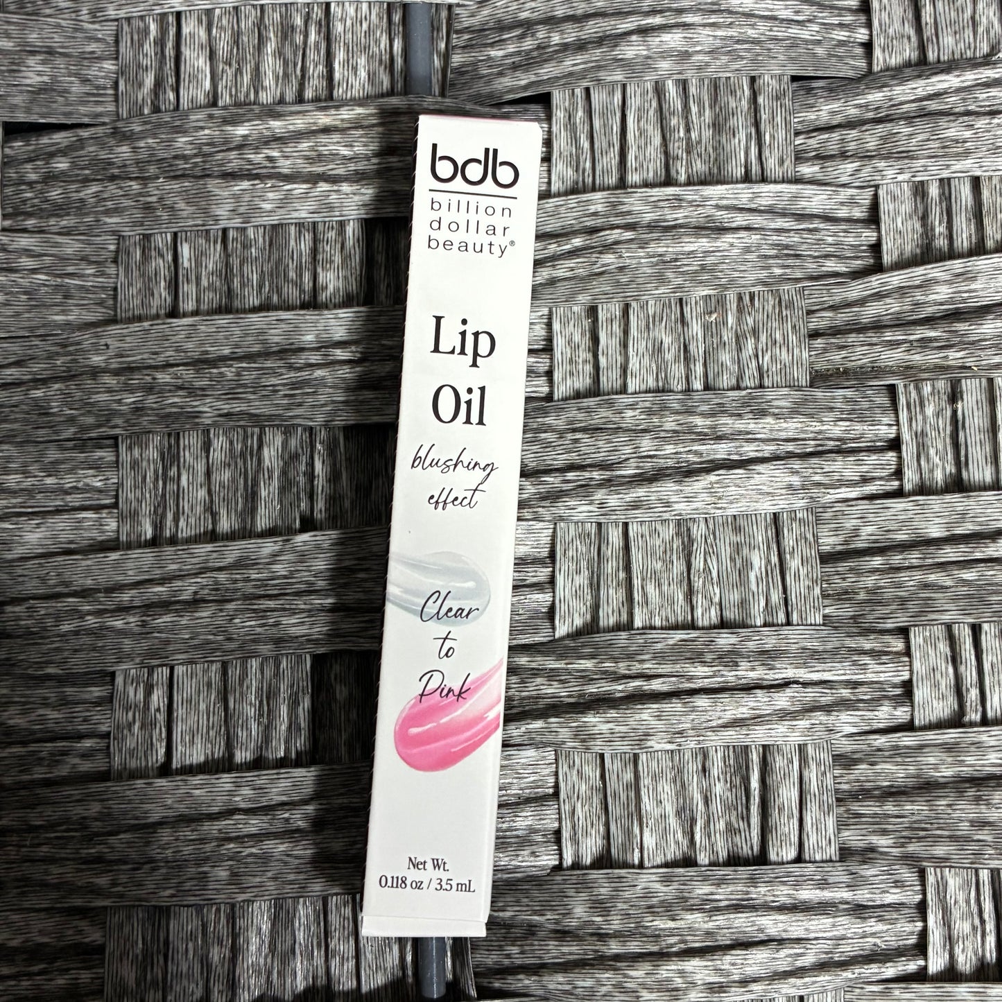 BILLION DOLLAR BEAUTY BDB LIP OIL BLUSHING EFFECT CLEAR TO PINK .118 OZ
