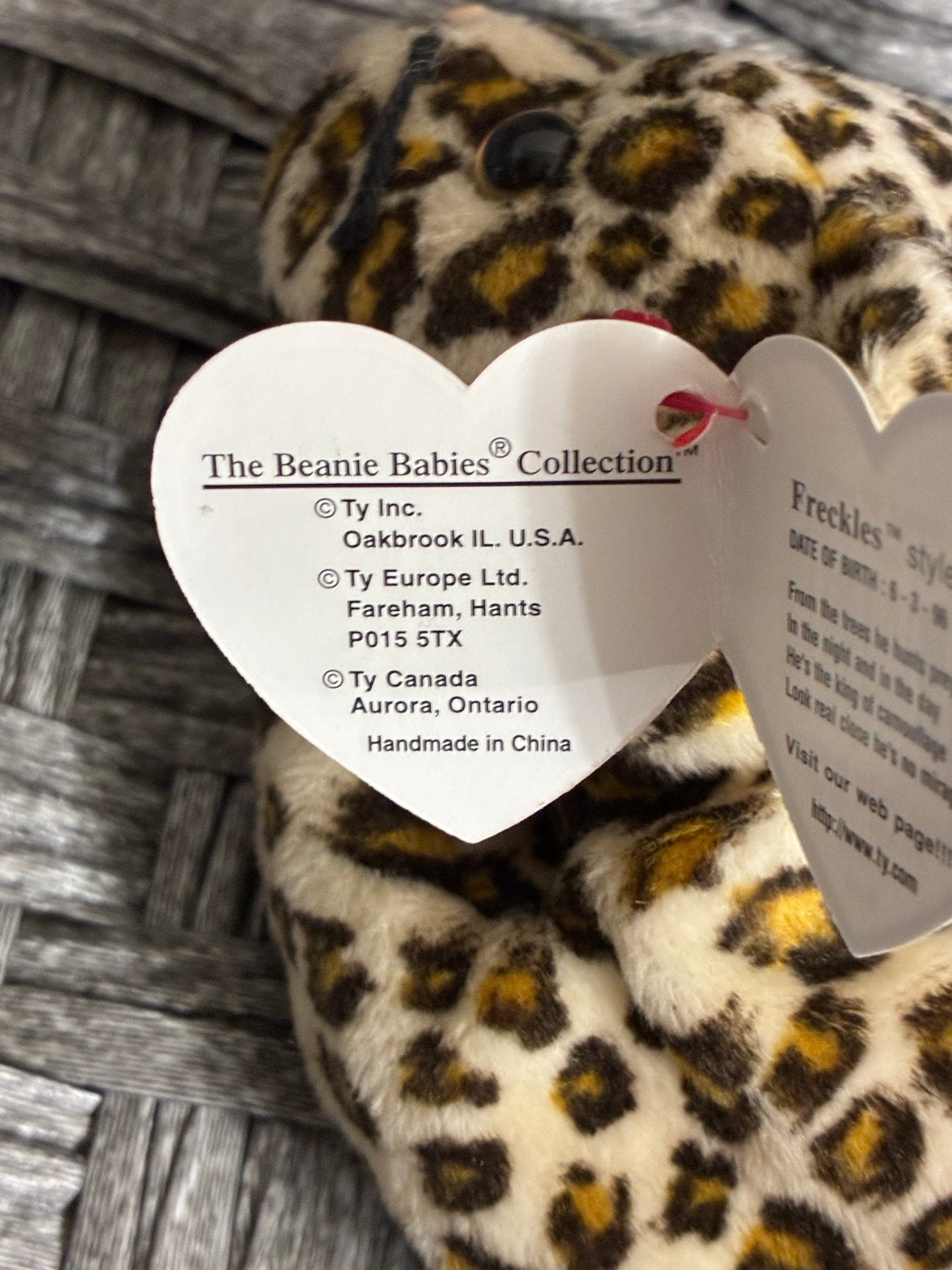 1996 Freckles The Leopard | Ty Beanie Baby | # 4066 | Mint With Errors Retired