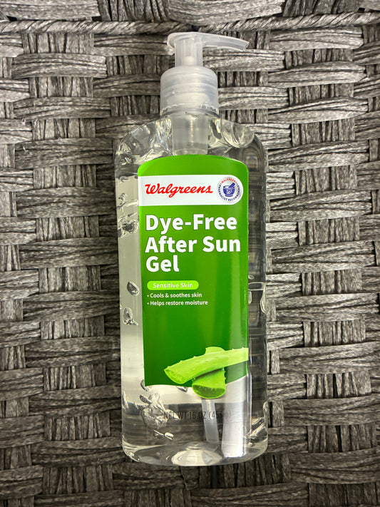 WALGREENS DYE-FREE AFTER SUN GEL FOR SENSITIVE SKIN 16OZ