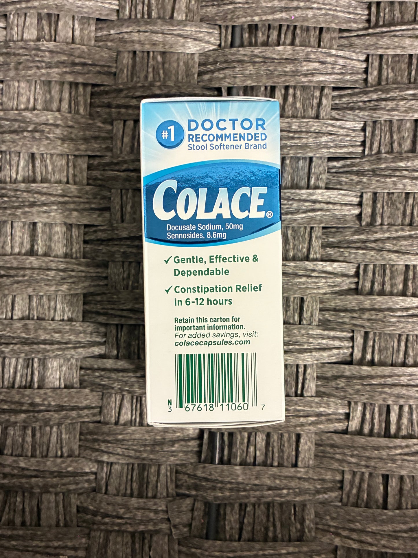 COLACE 2-IN-1 STOOL SOFTENER & STIMULANT LAXATIVE 60 TABLETS EXP. 05/31/2028