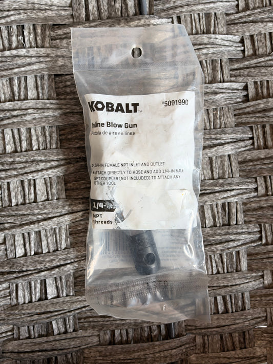 KOBALT INLINE BLOW GUN 1/4-IN FEMALE NPT INLET/OUTLET #5091990 NEW