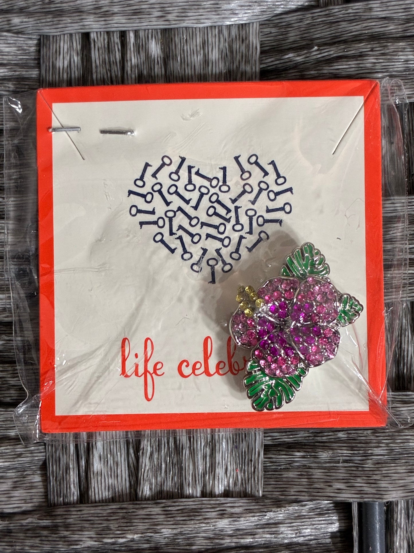 KEEP COLLECTIVE CHARM HIBISCUS FLOWER SIVER TONE