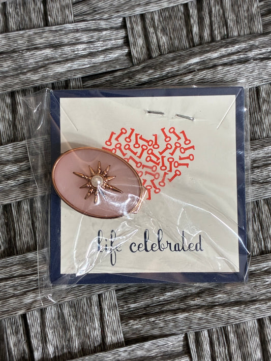 STELLA AND DOT KEEP COLLECTIVE PINK SPARKLE CHARM GOLD TONE