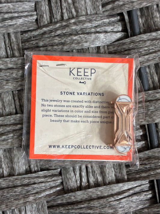 KEEP COLLECTIVE ESSENTIAL OIL DIFFUSER CHARM HOWLITE/GOLD TONE