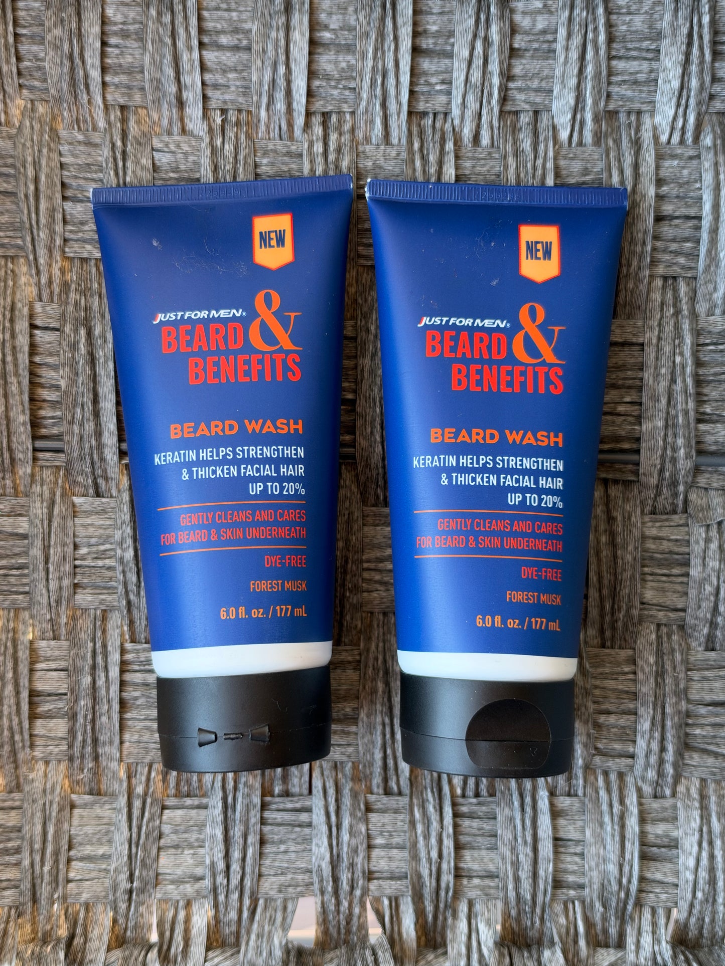 2 PACK - JUST FOR MEN BEARD & BENEFITS BEARD WASH - KERATIN FOR THICKER STRONGER