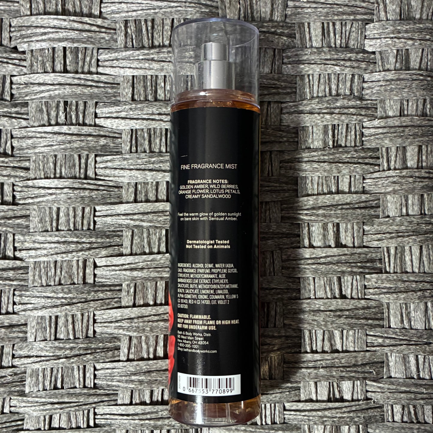 DISCONTINUED BATH AND BODY WORKS SENSUAL AMBER 8 FL OZ FINE FRAGRANCE MIST - PARTIALLY USED