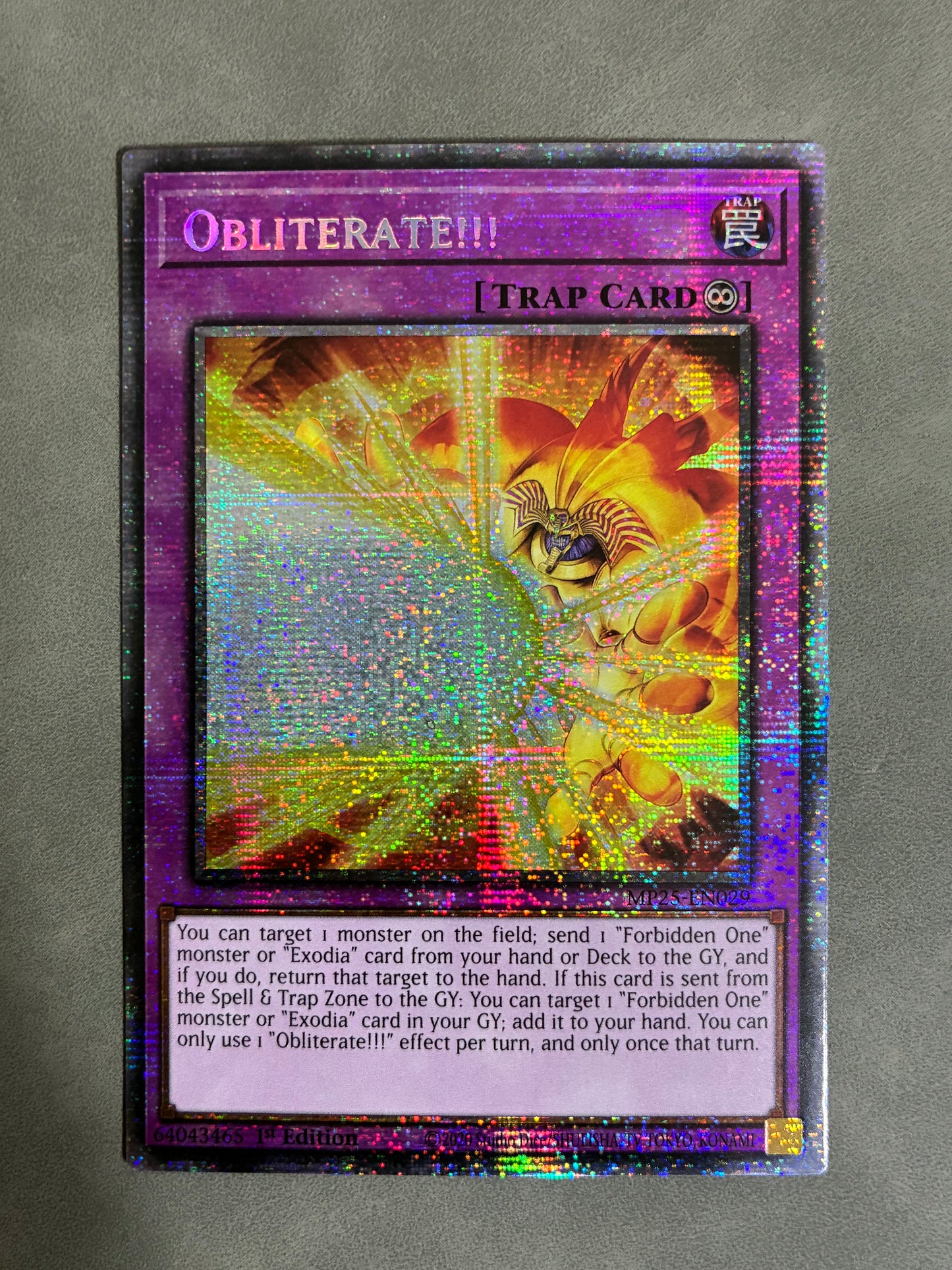 YU-GI-OH! TCG OBLITERATE!!! MP25-EN029 HOLO 1ST ED HOLO