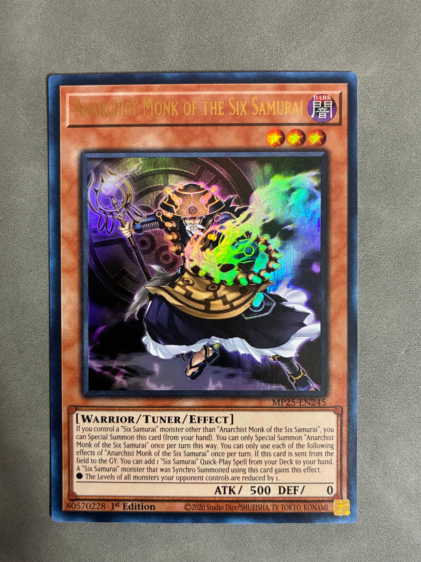 YU-GI-OH! TCG ANARCHIST MONK OF THE SIX SAMURAI MP25-EN245 HOLO 1ST ED HOLO
