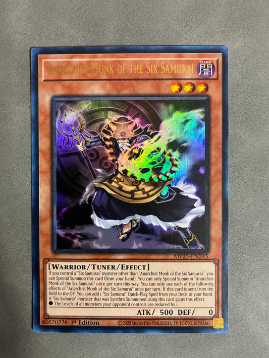 YU-GI-OH! TCG ANARCHIST MONK OF THE SIX SAMURAI MP25-EN245 HOLO 1ST ED HOLO