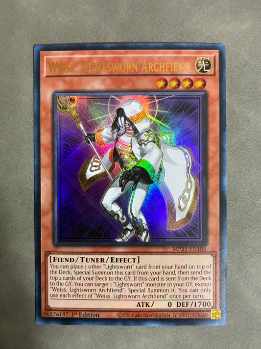 YU-GI-OH! TCG WEISS, LIGHTSWORN ARCHFIEND MP25-EN186 HOLO 1ST ED HOLO