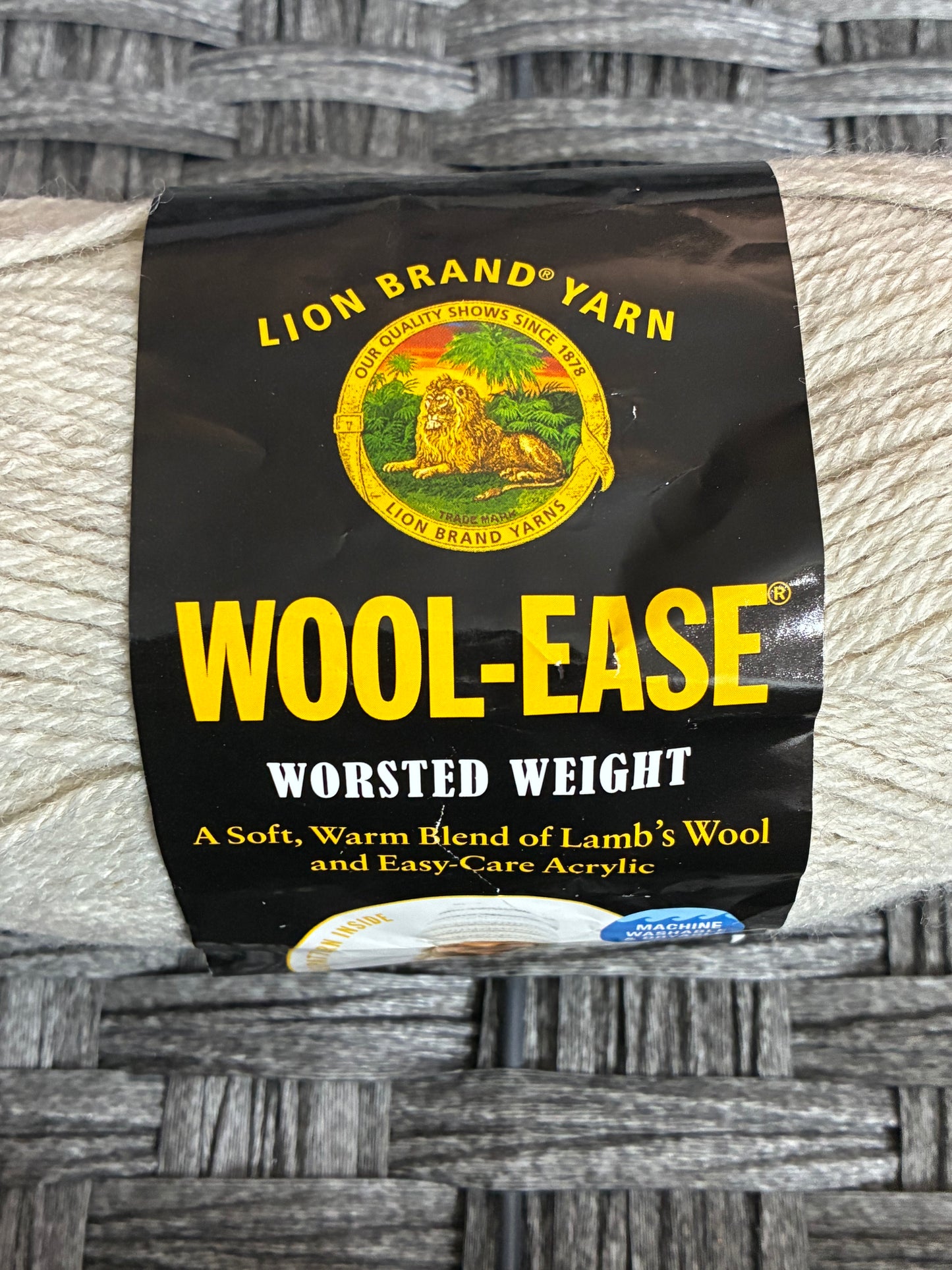 LION BRAND WOOL-EASE YARN, NATURAL HEATHER