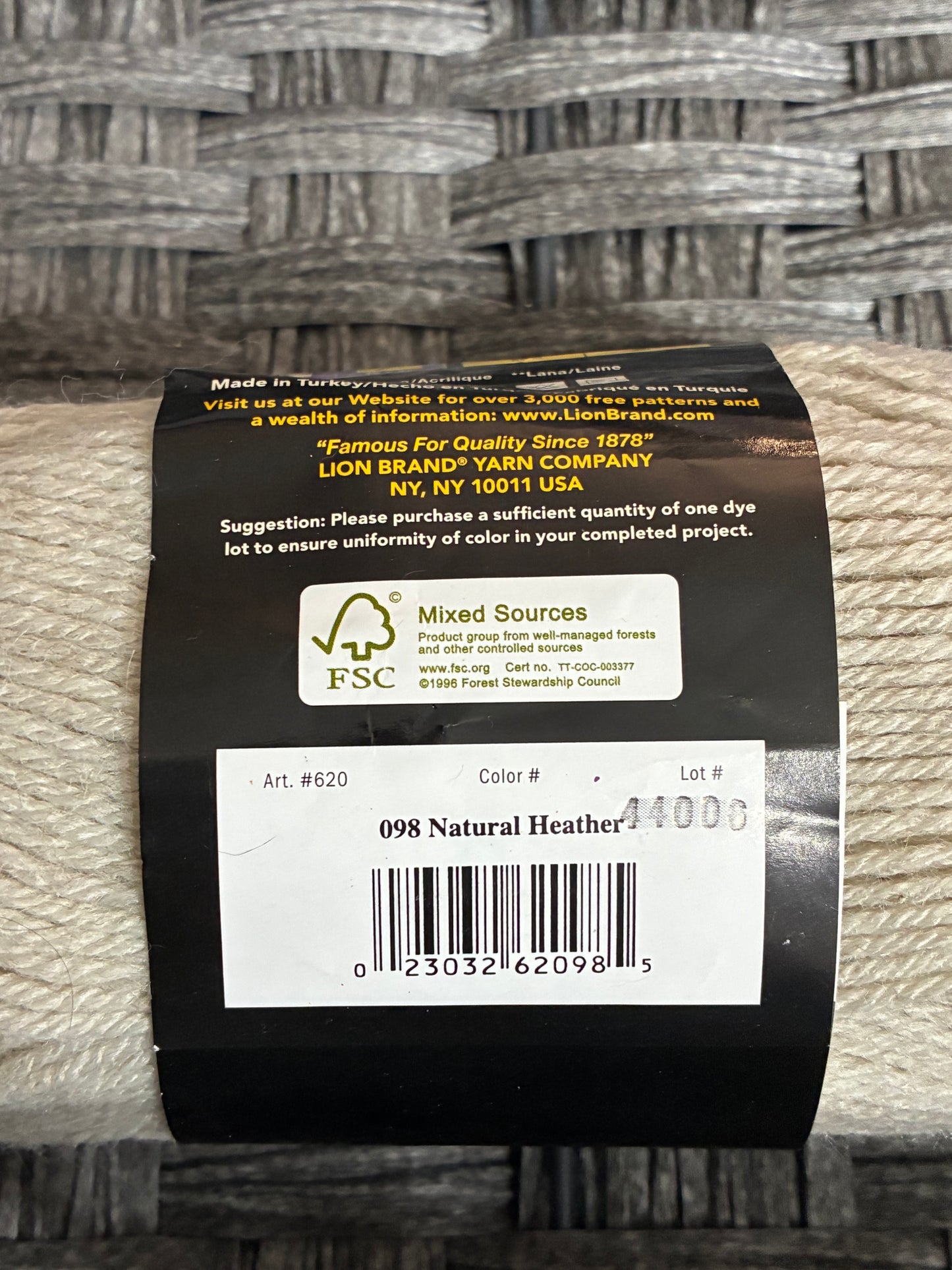LION BRAND WOOL-EASE YARN, NATURAL HEATHER