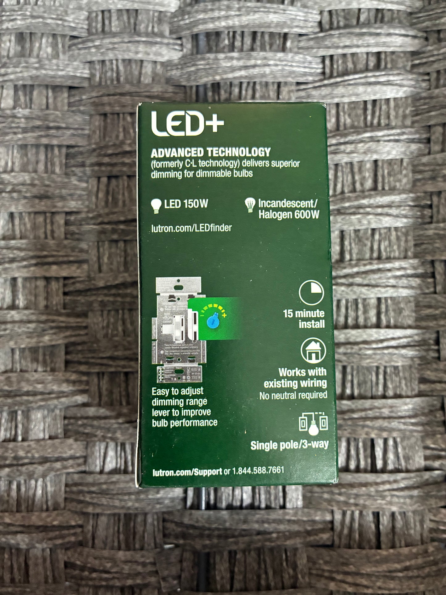 2 PACK LUTRON AYCL-153P-WH WHITE DIMMER