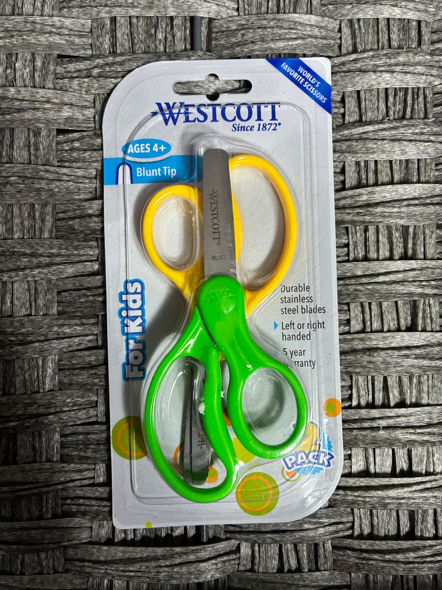 WESTCOTT FOR KIDS BLUNT TIP SCISSORS 2 PACK YELLOW AND GREEN
