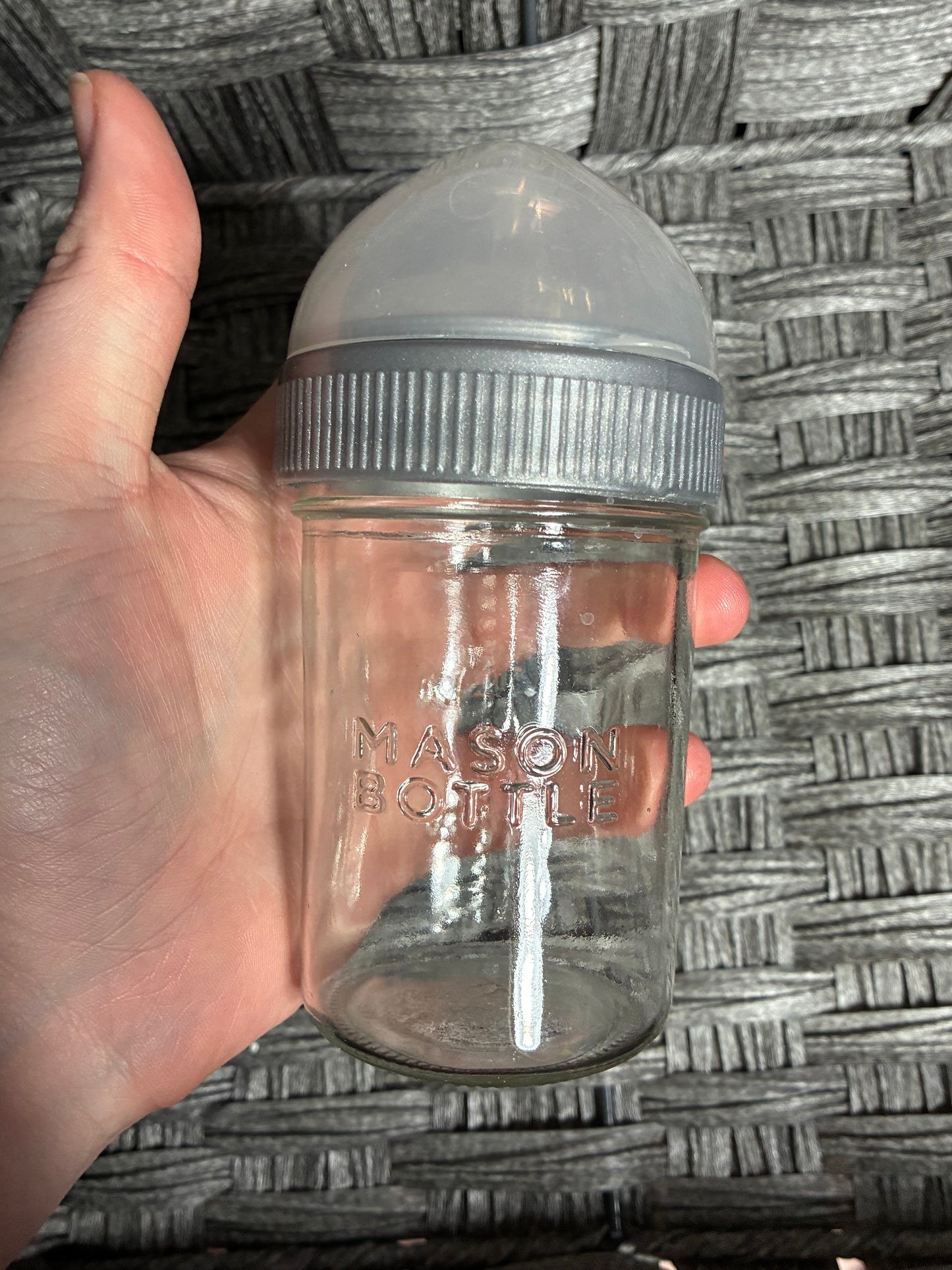 MASON BOTTLE 8 OUNCES GLASS MASON JAR BABY BOTTLE WITH NIPPLE AND CAP