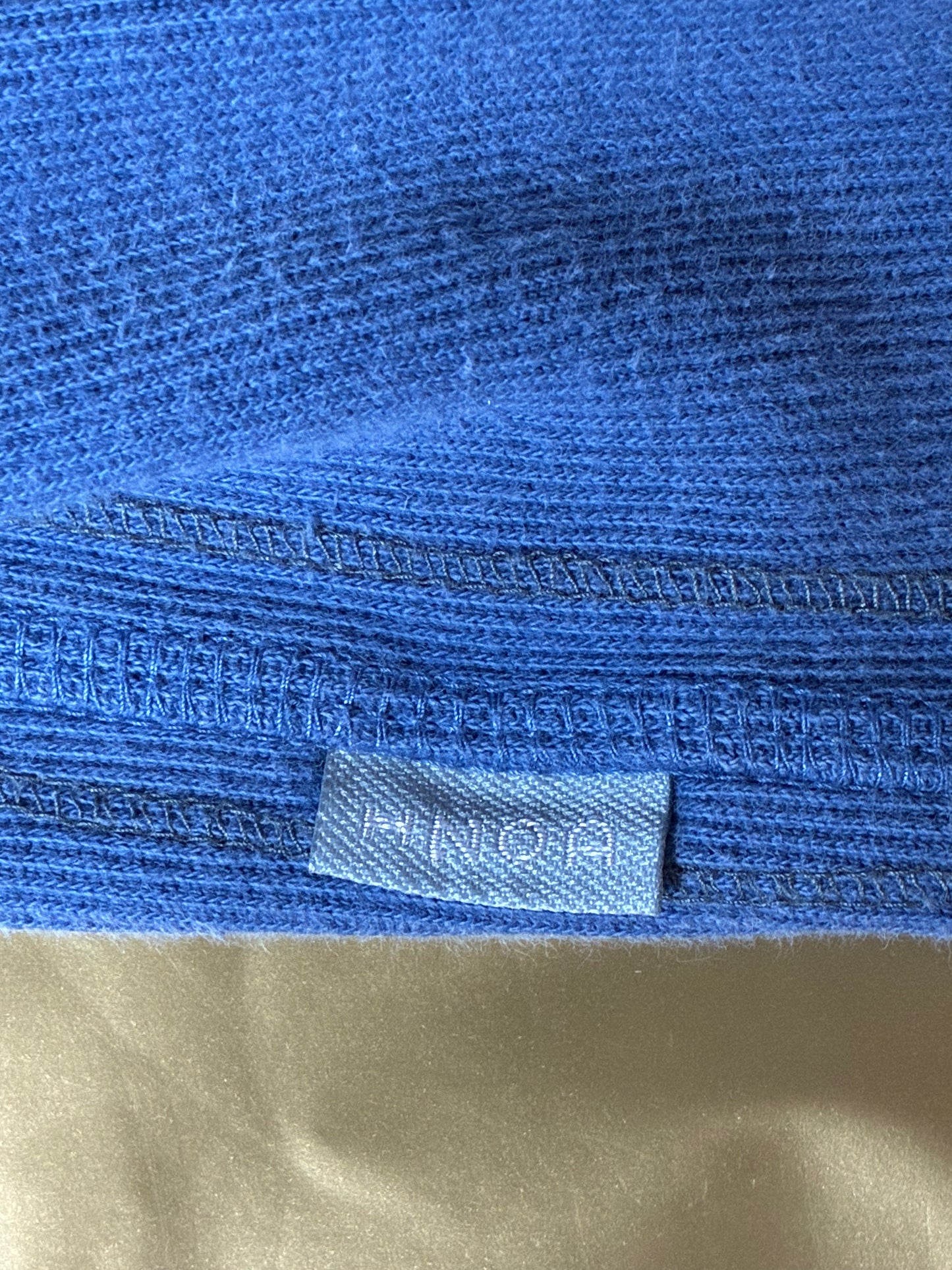 MENS IZOD BLUE AND GREY QUARTER ZIP COTTON SWEATER - MEDIUM - PRE OWNED - GOOD