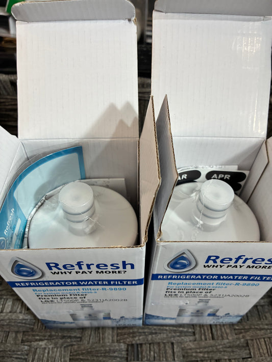 2X REFRESH REFRIGERATOR WATER FILTER R-9890