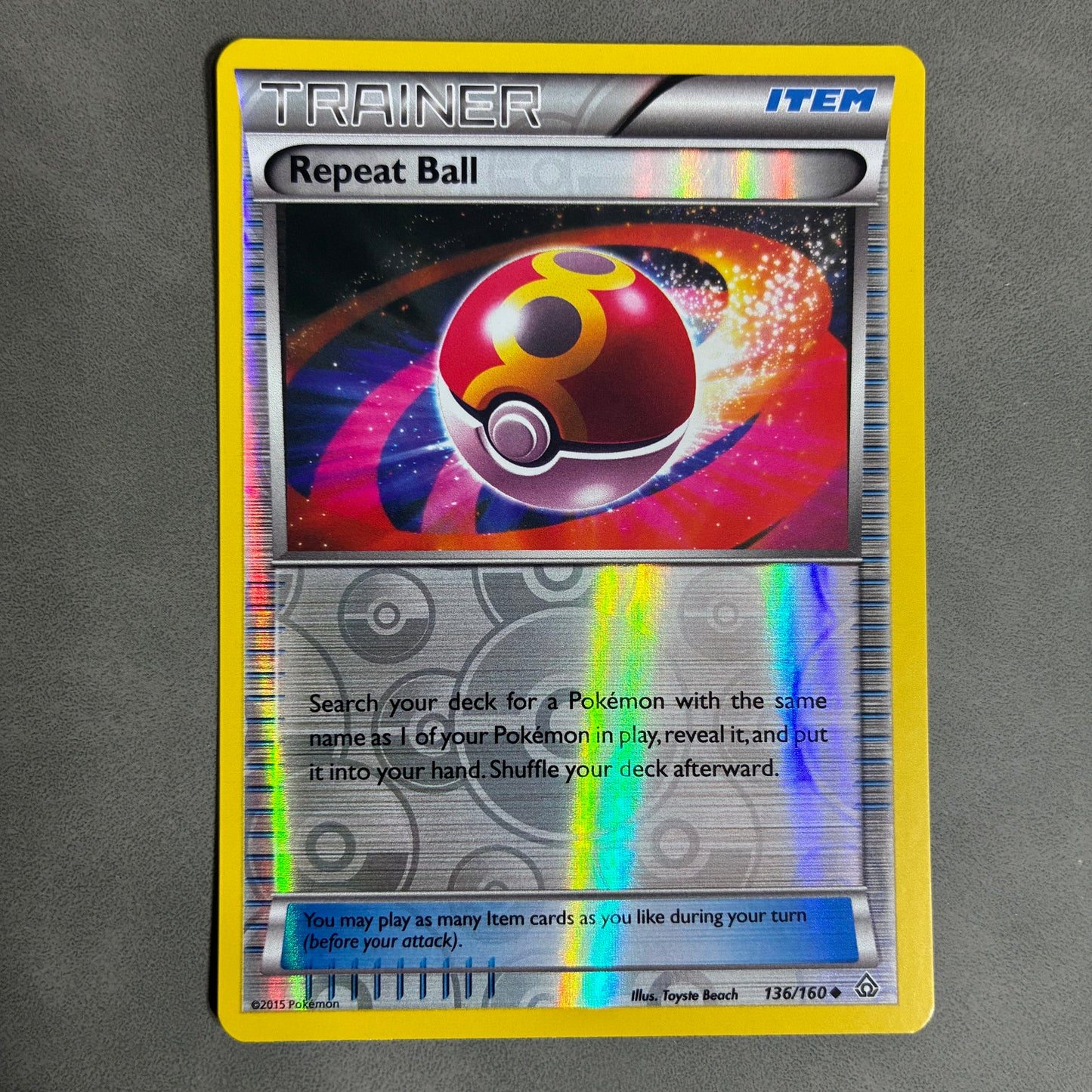 POKEMON TCG REPEAT BALL 136/160 HOLO 2015 TRAINER ITEM