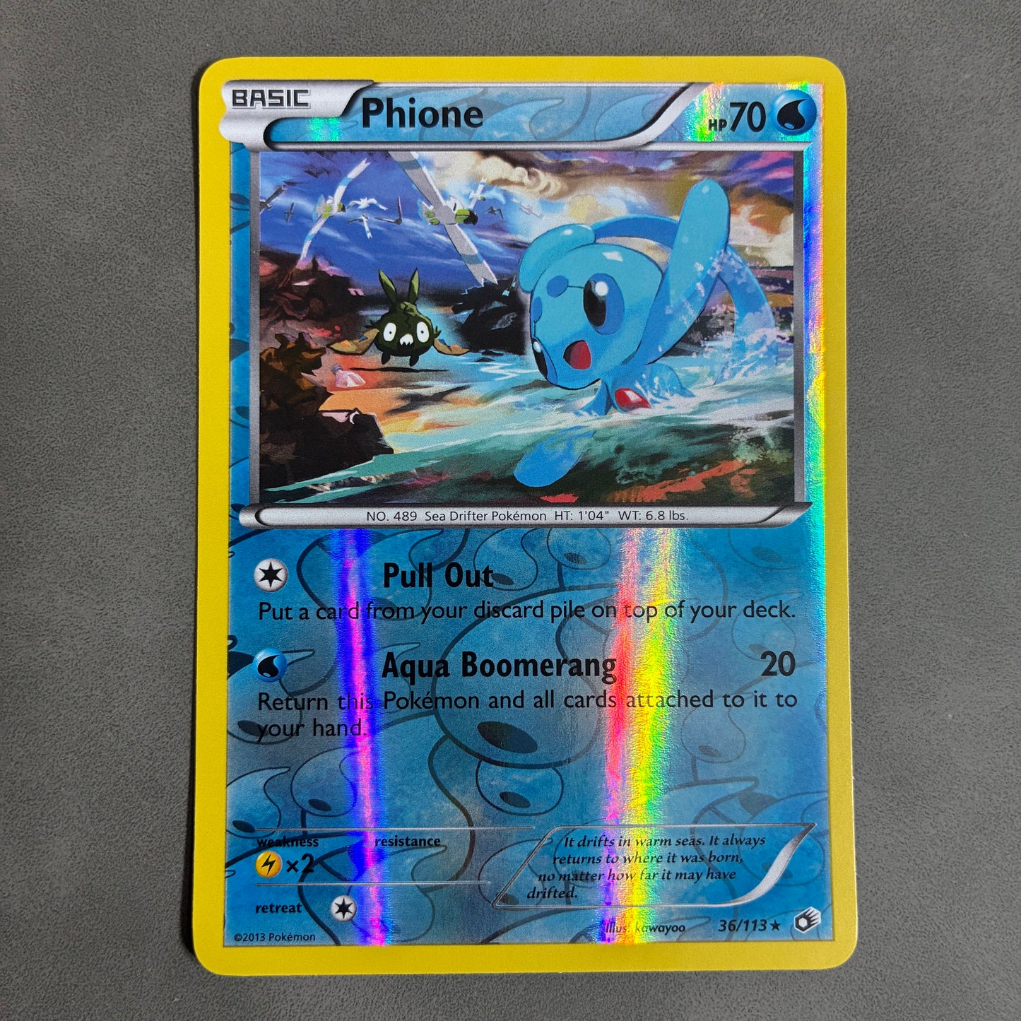 POKEMON TCG PHIONE 36/113 HOLO 2013