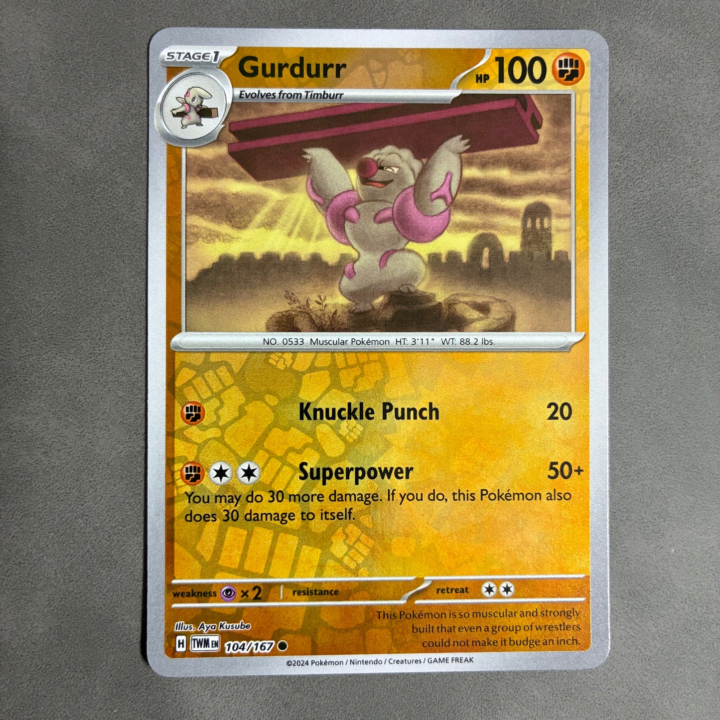 2024 POKEMON TCG GURDURR 104/167 HOLO