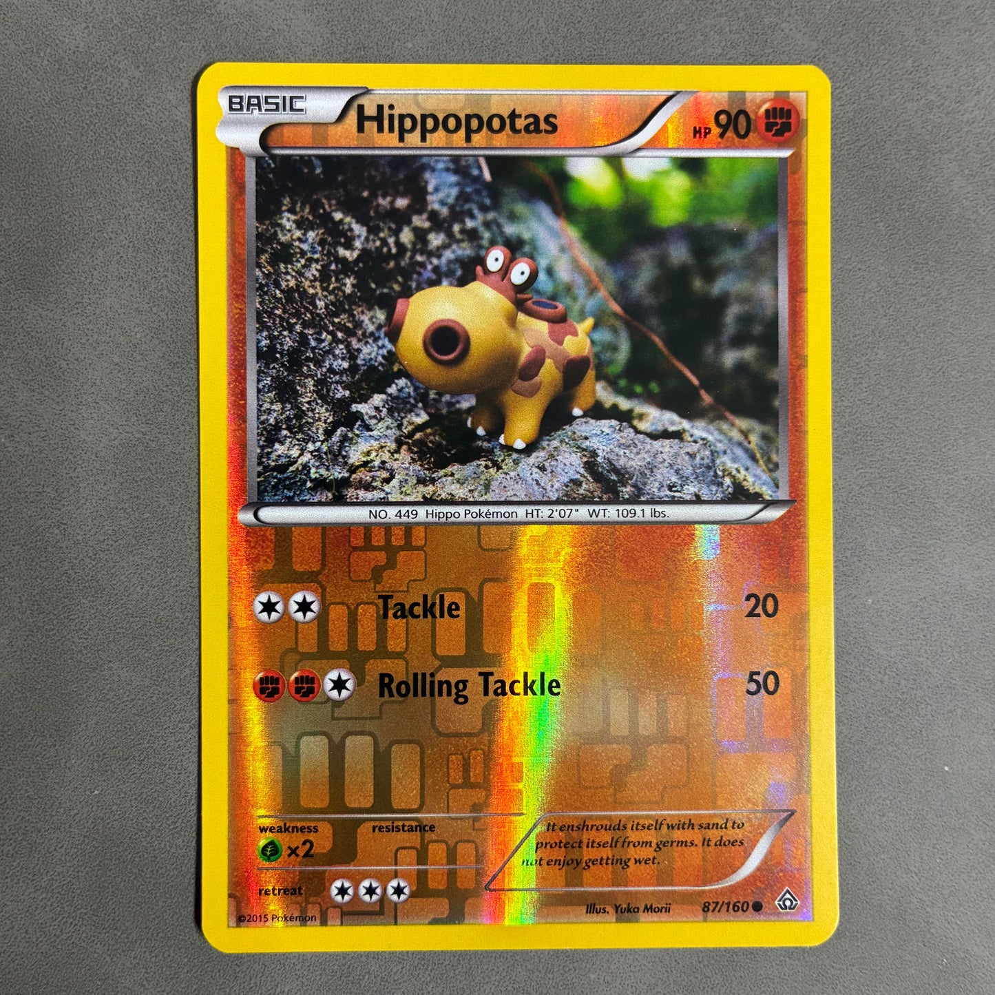 2015 POKEMON TCG HIPPOPOTAS 87/160 HOLO