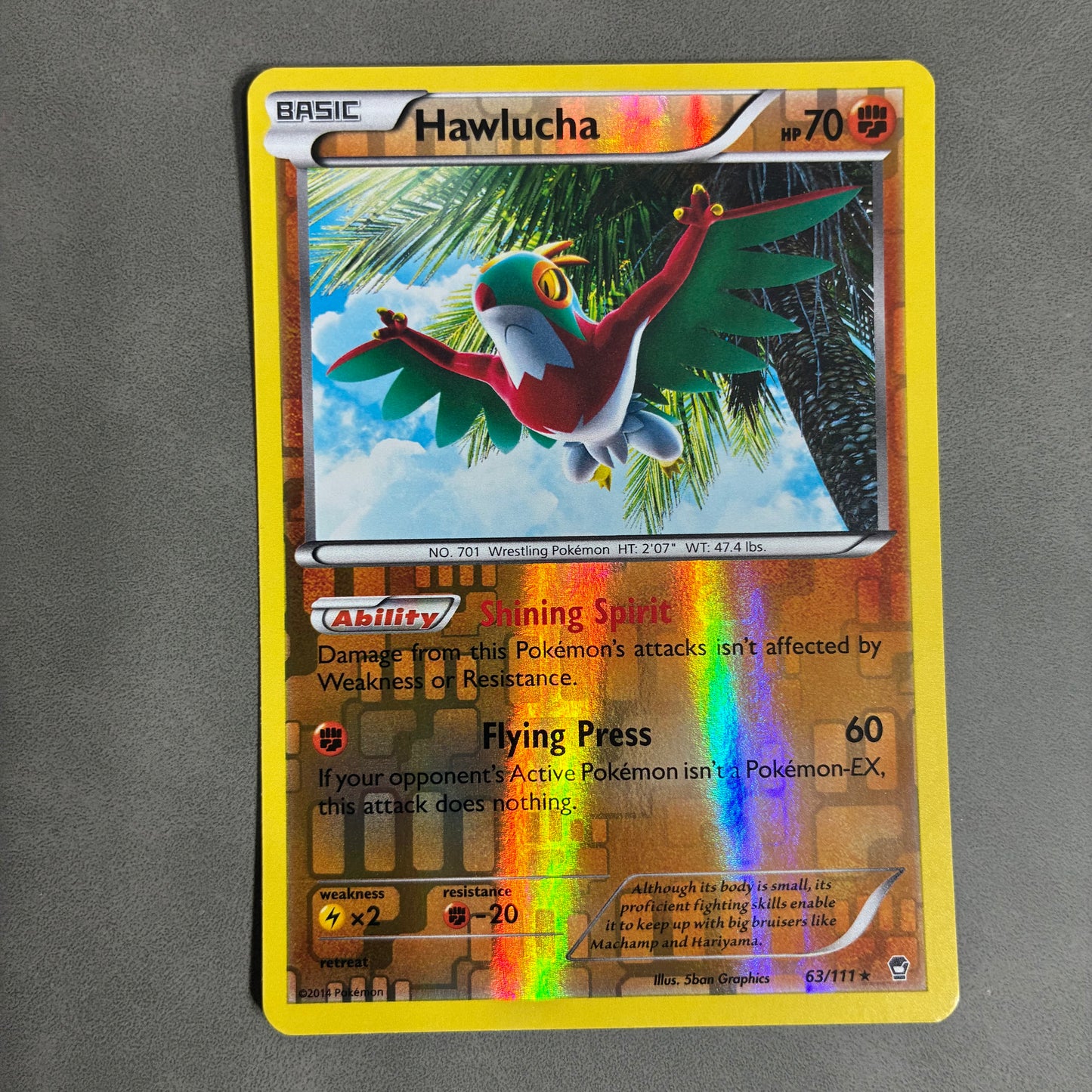 POKEMON TCG HAWLUCHA 63/111 HOLO 2014