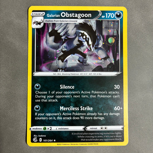 POKEMON TCG GALARIAN OBSTAGOON 161/264 HOLO 2021