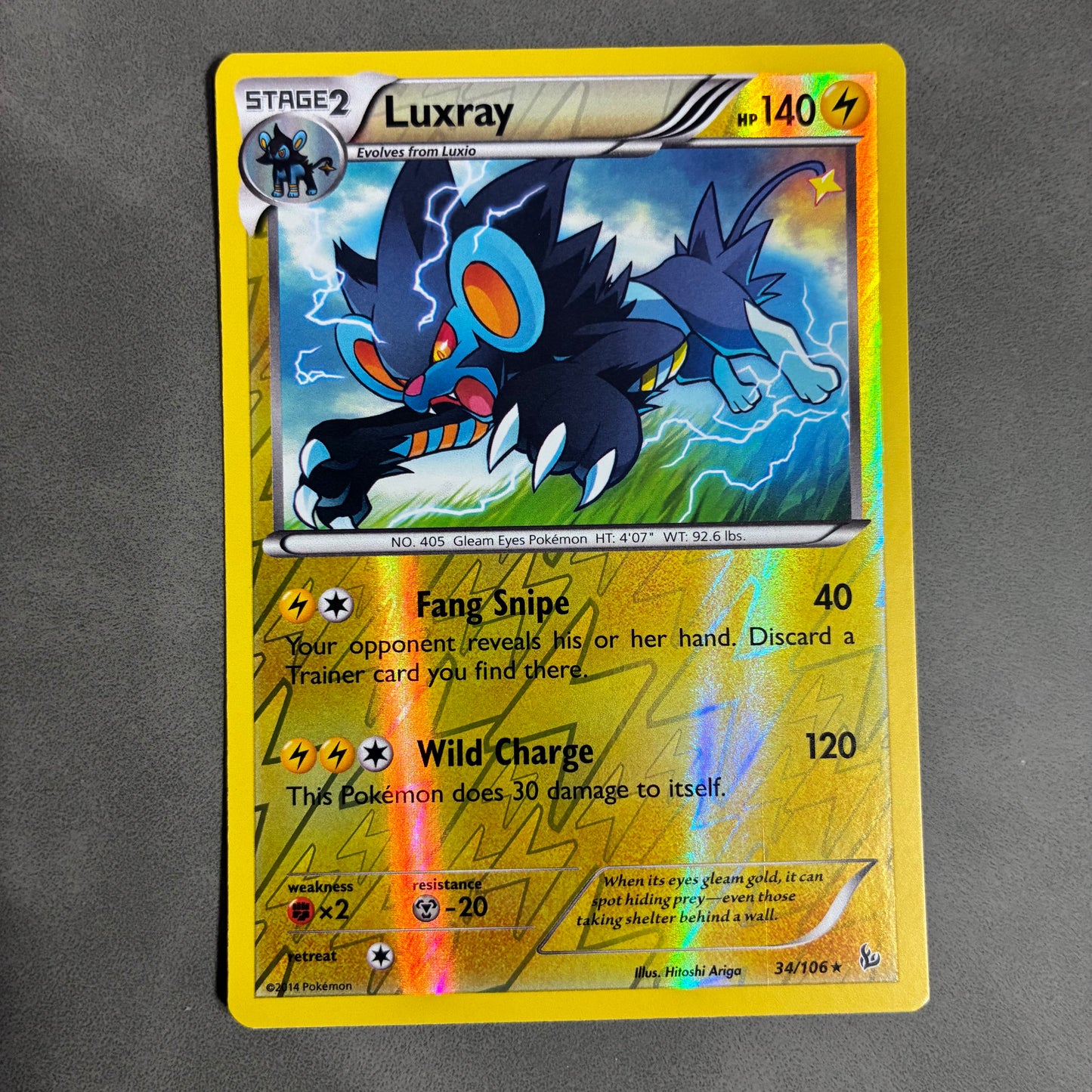 2014 POKEMON TCG LUXRAY 34/106 HOLO