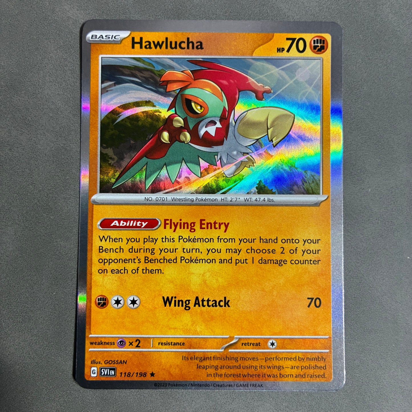 2023 POKEMON TCG - HAWLUCHA 118/198 HOLO