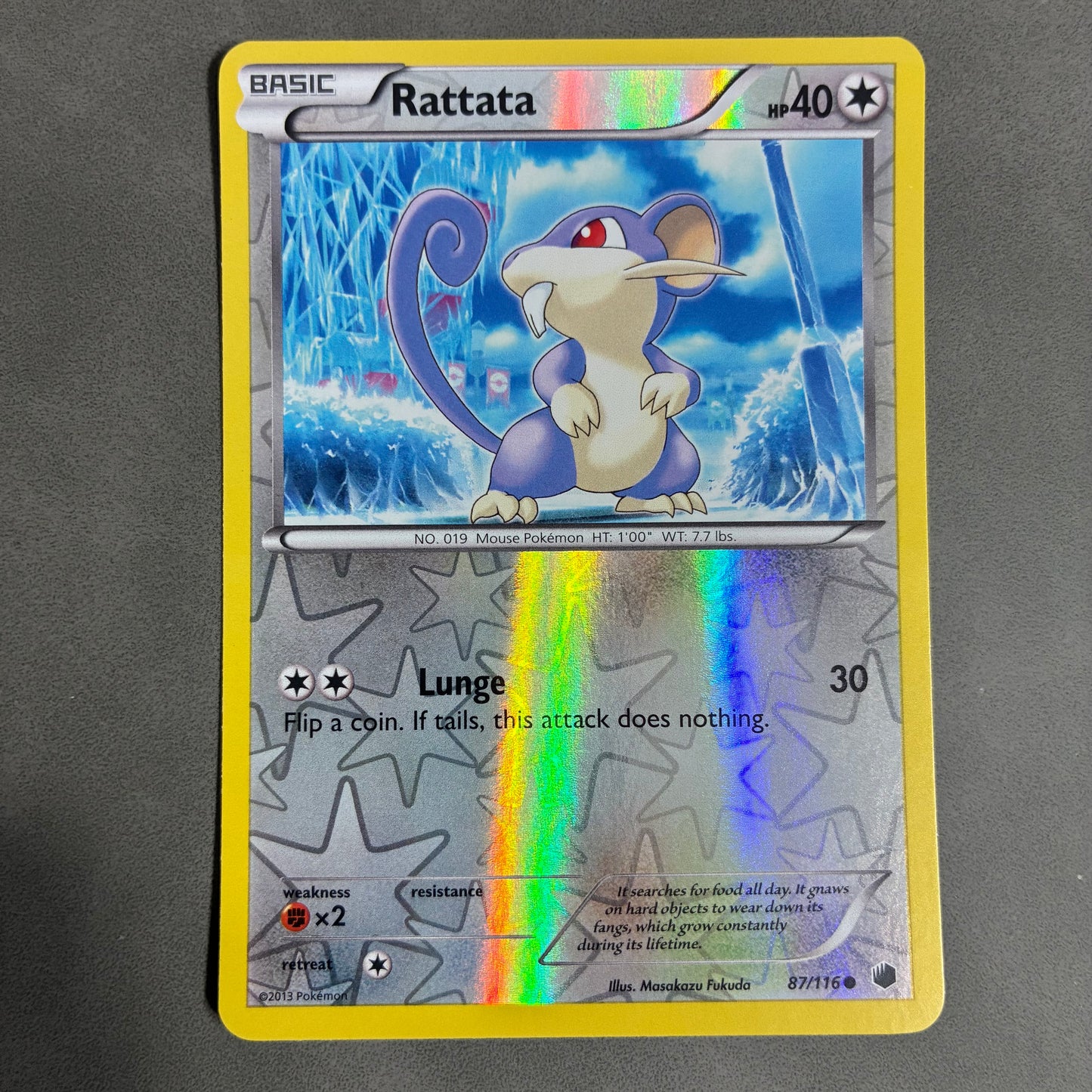 2013 POKEMON TCG - RATTATA 87/116 HOLO