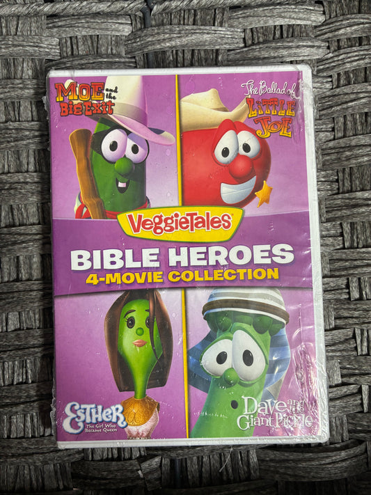 VEGGIETALES BIBLE HEROES 4-MOVIE COLLECTION DVD SEALED 2018