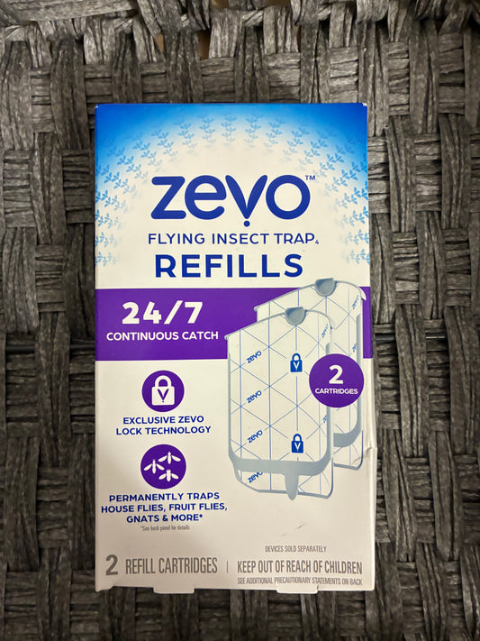 ZEVO FLYING INSECT TRAP REFILLS 24/7 CONTINUOUS CATCH 2 REFILL CARTRIDGES