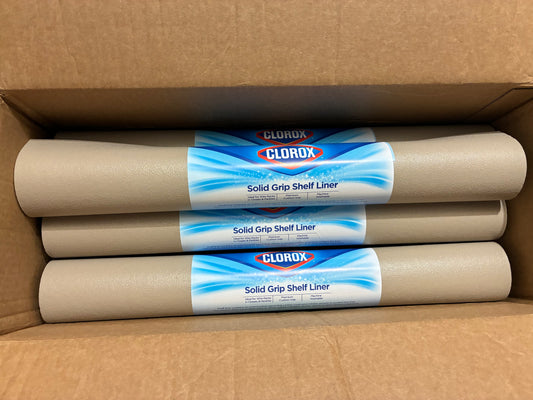 4 PACK DUCK BRAND WITH CLOROX SOLID GRIP SHELF LINER BROWN 20IN X 6FT
