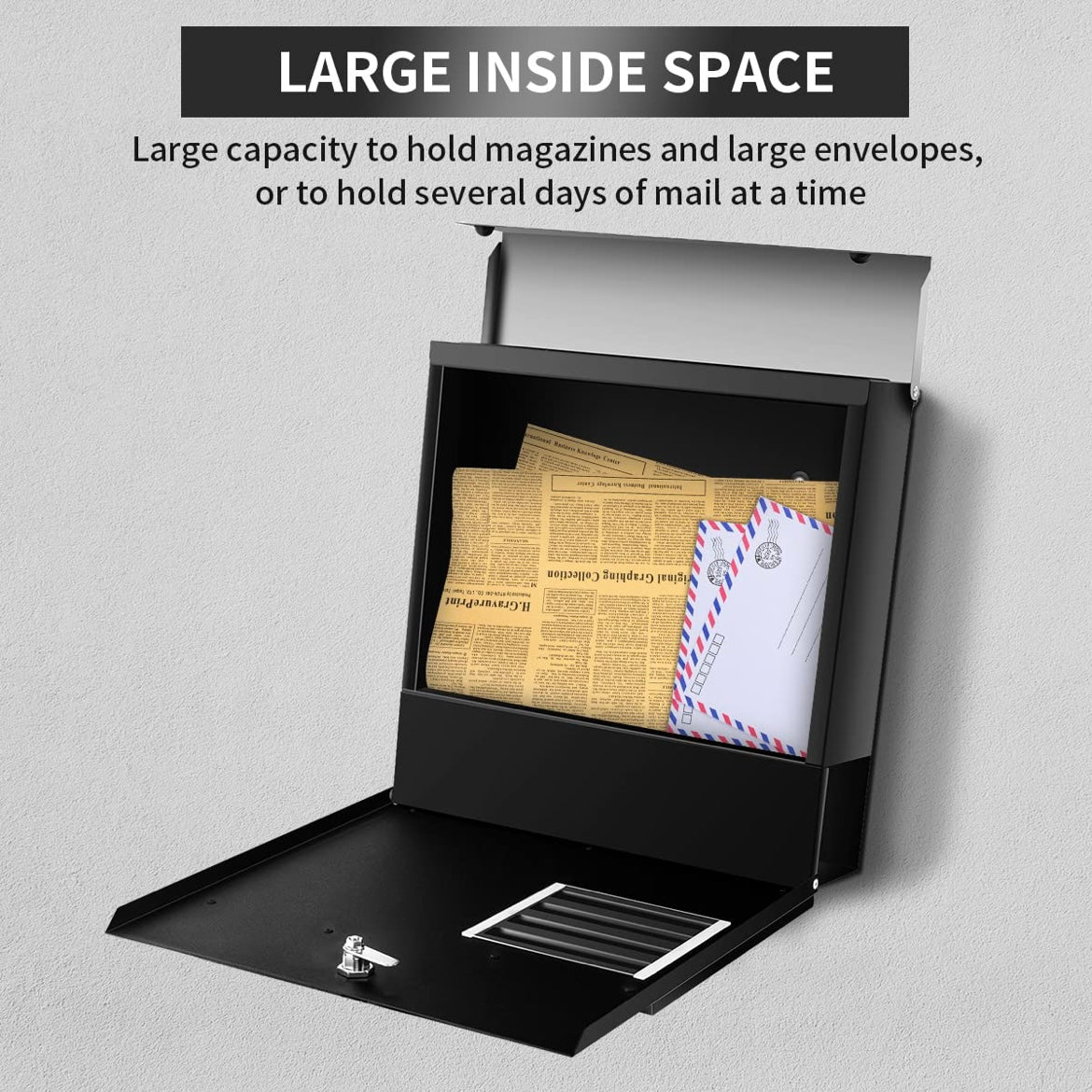 WALL MOUNTED STEEL MAILBOX LOCKING