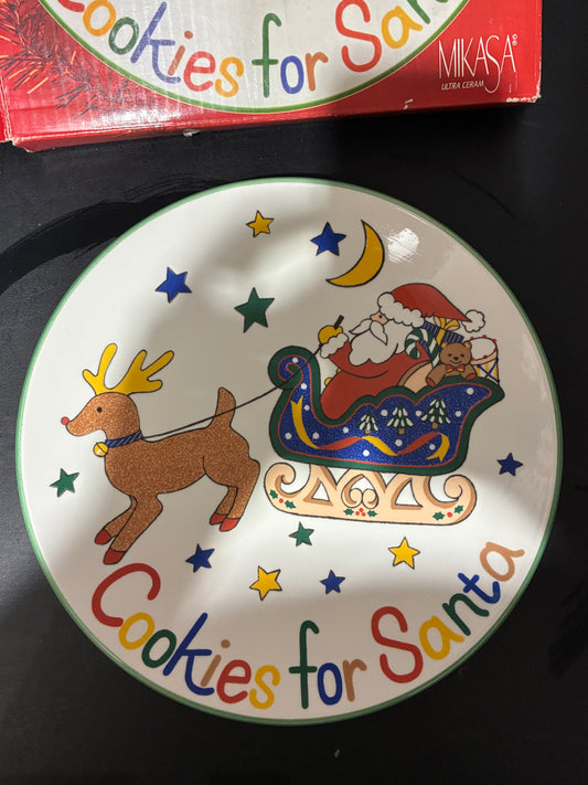 VINTAGE MIKASA COOKIES FOR SANTA PLATE - PRE OWNED