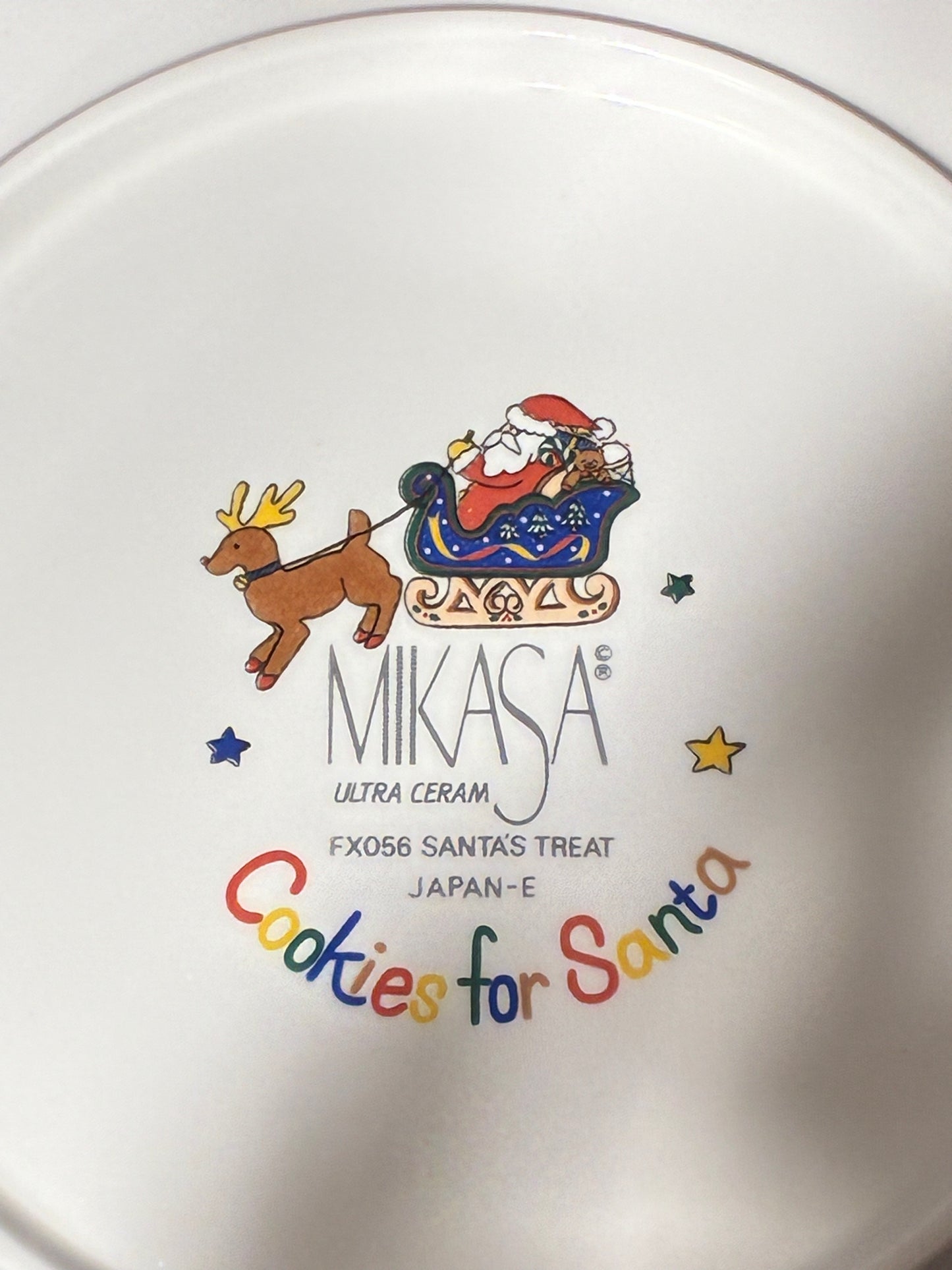 VINTAGE MIKASA COOKIES FOR SANTA PLATE - PRE OWNED