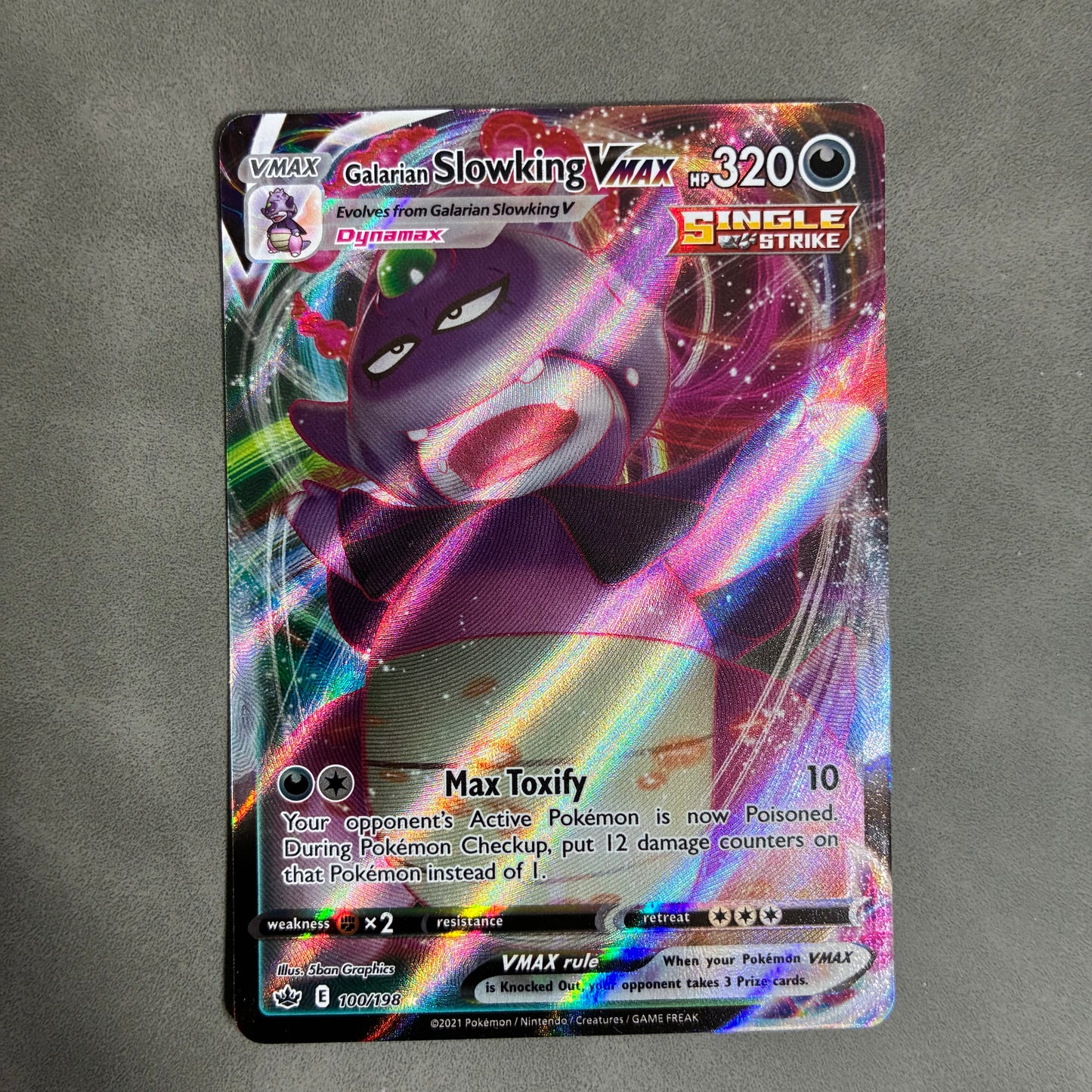 POKEMON TCG GALARIAN SLOWKING VMAX 100/198 HOLO 2021