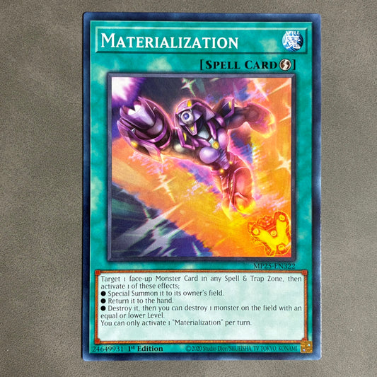 YU-GI-OH TCG MATERIALIZATION MP25-EN322 SPELL CARD 1ST EDITION