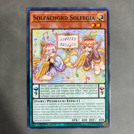 YU-GI-OH TCG SOLFACHORD SOLFEGIA DOOD-EN020 1ST EDITION
