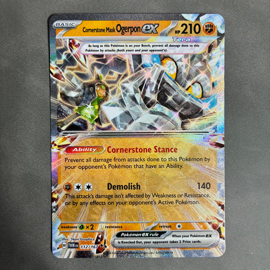 POKEMON TCG CORNERSTONE MASK OGERPON EX 112/167 HOLO 2024