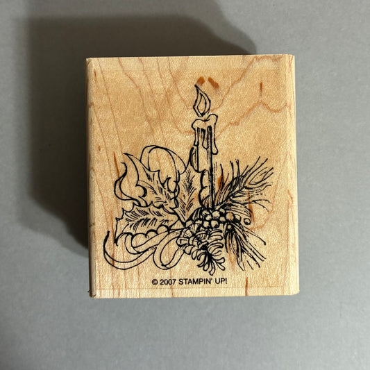 2007 STAMPIN' UP! LIT CANDLE FOR THE HOLIDAYS - PRE OWNED