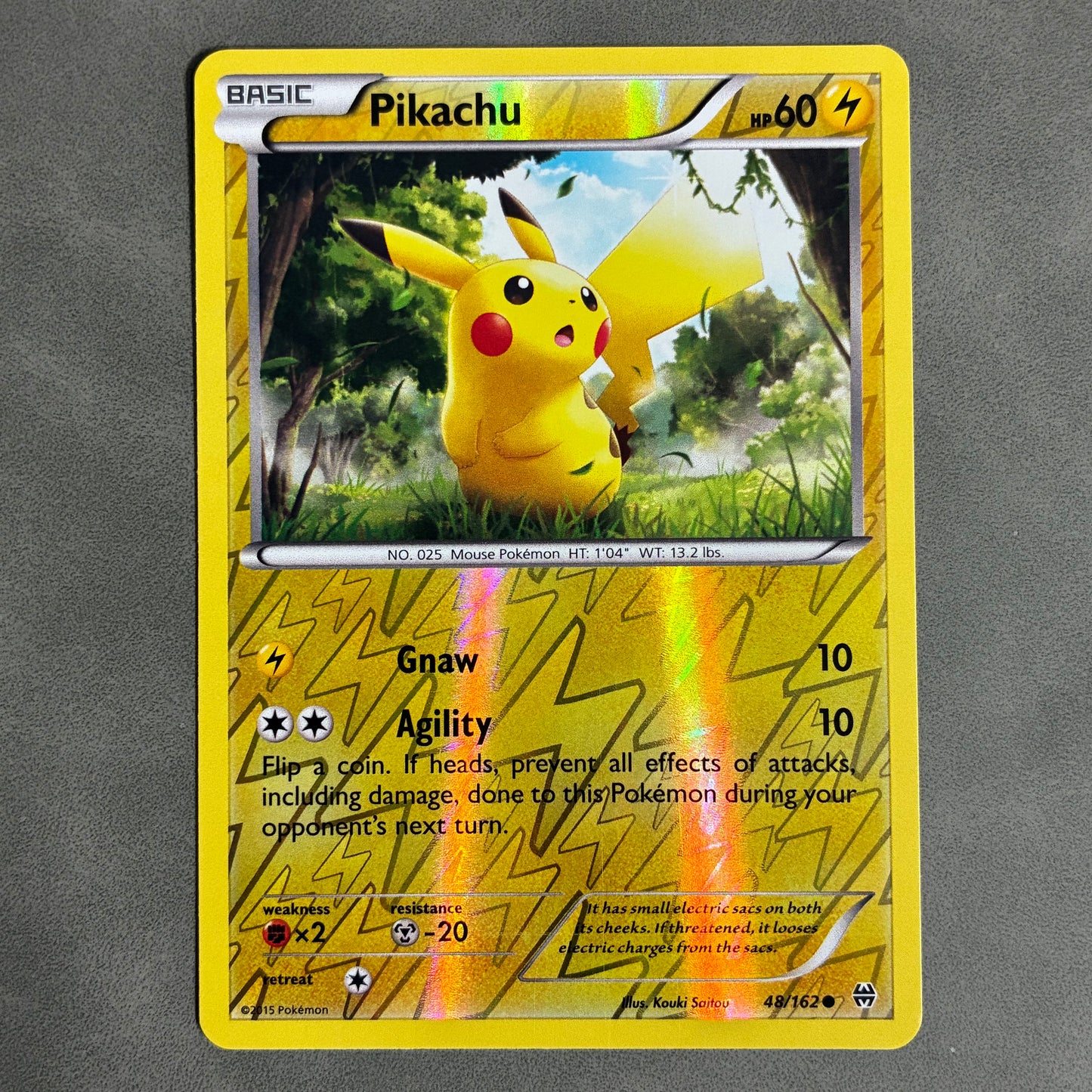 POKEMON TCG PIKACHU 48/162 HOLO 2015