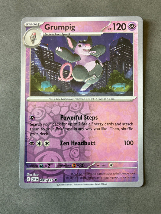 2023 POKEMON TCG - GRUMPIG 091/197 HOLO